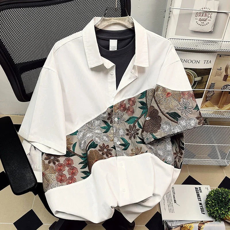Embroidered Loose Flower Shirt