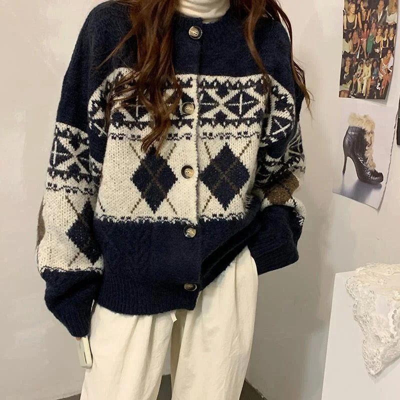 Fair Isle Geometric Cardigan
